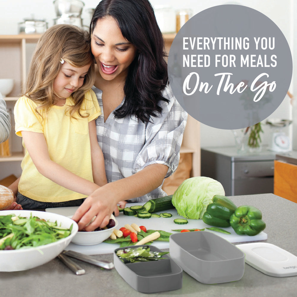 Bentgo® Deluxe 4-Piece Lunch Set | Bento Box Lunch Set - Carbon Black