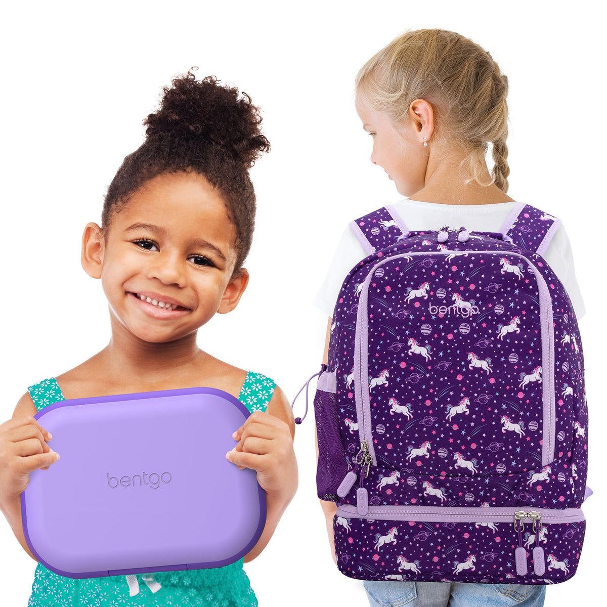 Bentgo® Chill Kids Lunch Box & Backpack - Unicorn/Purple