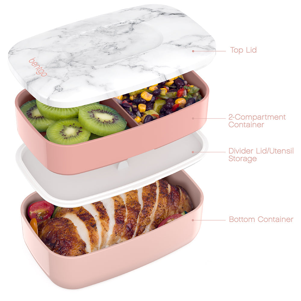 Bentgo Classic Lunch Box & Deluxe Bag - Blush Marble
