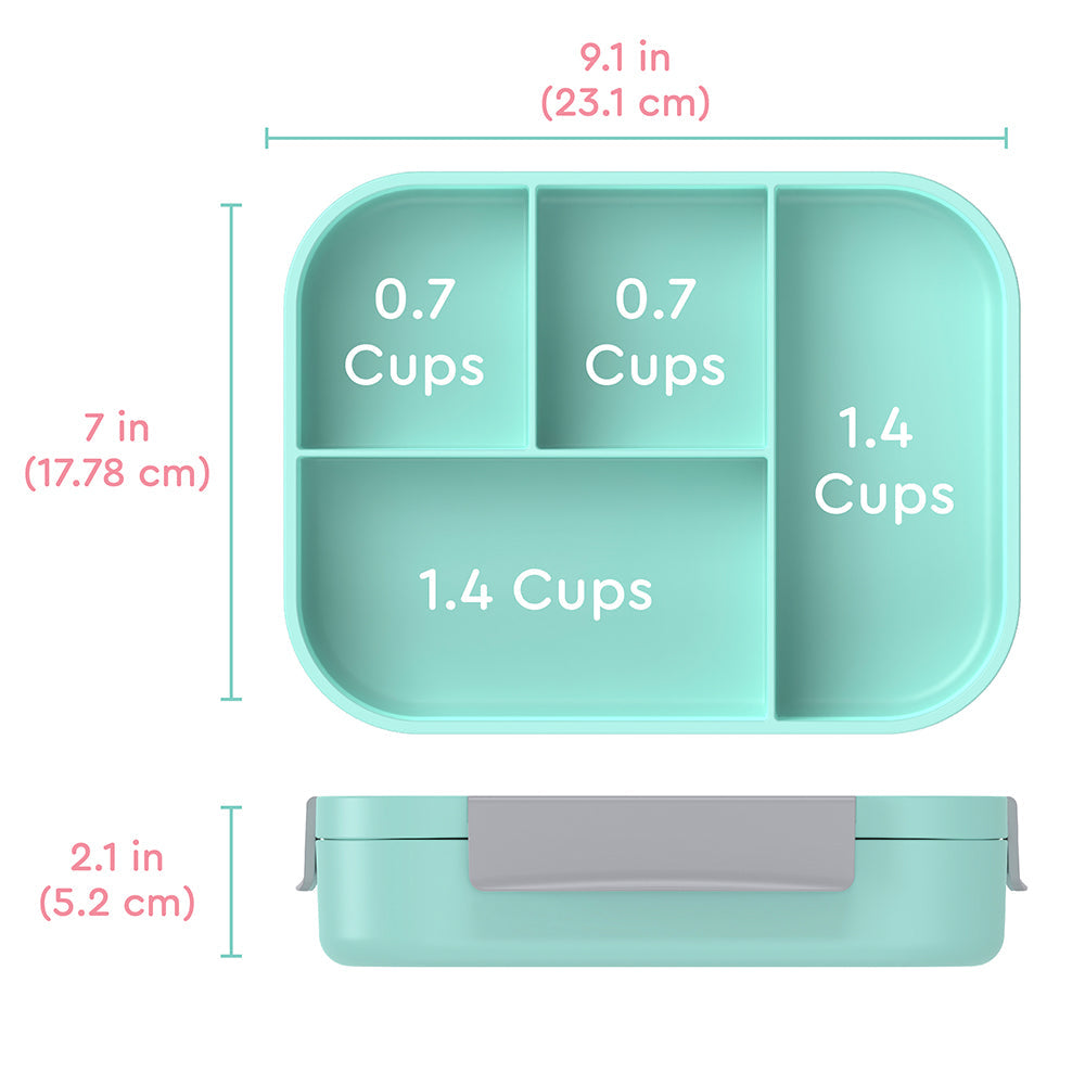 Bentgo® Kids Snap & Go Lunch Box | Puppy Love - Product Dimensions