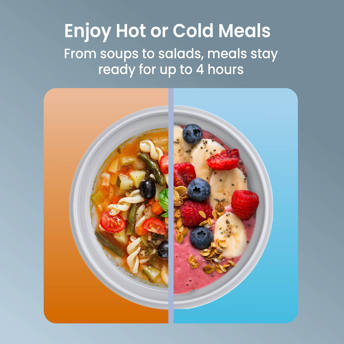 Bentgo® Bowl - Gray | Enjoy Hot or Cold Meals - From Soups To Salads, Meals They Ready For Up To 4 Hours