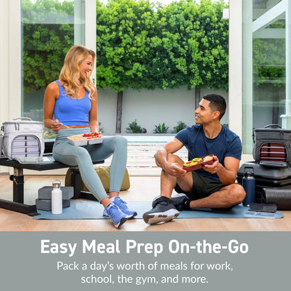 Bentgo Prep Deluxe Multimeal Bag in White Marble. Pack a day's worth of meals for work, school, the gym, and more.